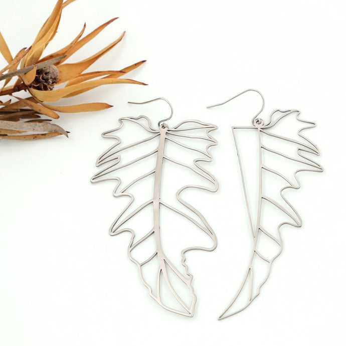 Mismatched Leaf Earrings